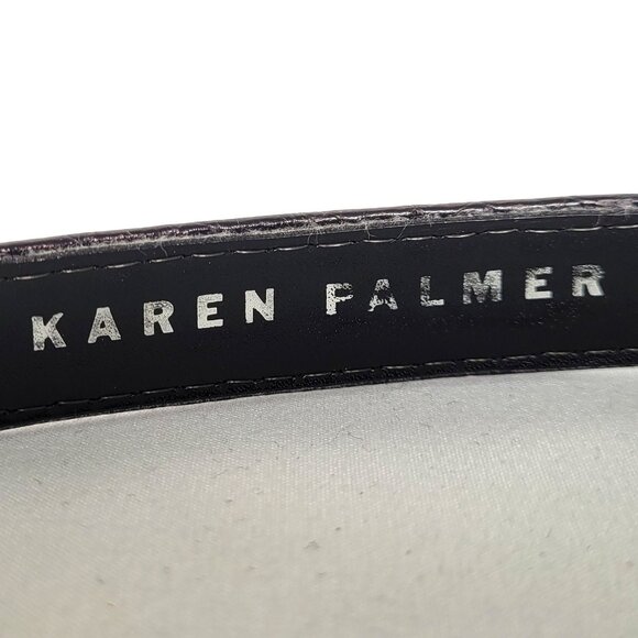 Karen Palmer for Holt Renfrew Brown Croc Embossed Belt Size M - Picture 4 of 6